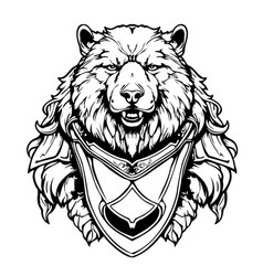 Coat Of Arms With Bear Head Tattoo