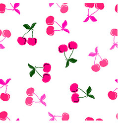 Cute Cherry Seamless Pattern Hand Drawn Cherries