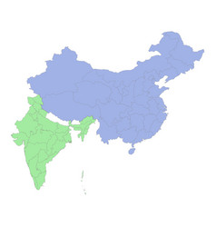 High Quality Political Map Of China And India