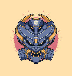 Oni Demon Robot Head