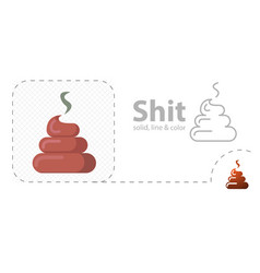 Shit Isolated Flat Line Icon