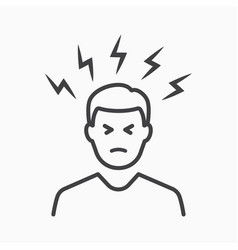 Angry Person Icon On White Background