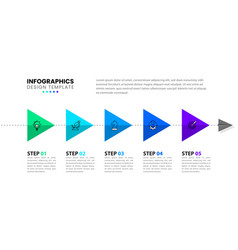 Infographic Template Paper Plane With 5 Arrows