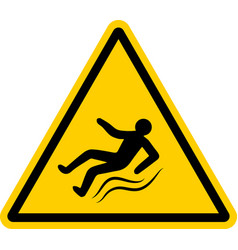 Yellow Warning Sign With Falling Slipping Person