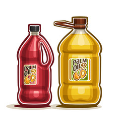 2 Big Red And Yellow Bottles With Palm Oil