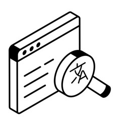 An Outline Isometric Icon Of Search Language