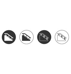 Black Skateboard Stairs With Rail Icon Isolated