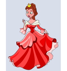 Cartoon Princess In A Ball Gown Red