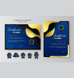 Dark Blue Black And Gold Certificate Of