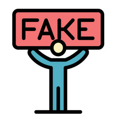 Fake News Board Icon Color Outline