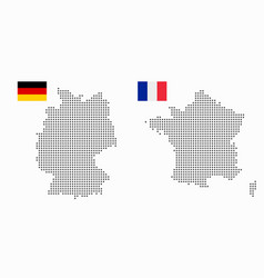 Germany And France Dotted Map With Flag Flat