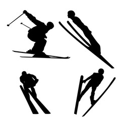 Long Jump On Skis Silhouette