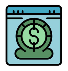 Online Web Donation Icon Flat