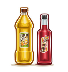 2 Yellow And Red Bottles With Palm Oil