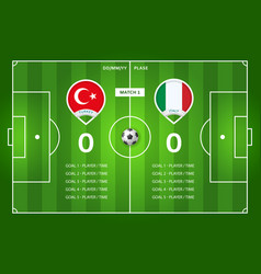 Football Match Turkey - Italy Scored Goals Screen