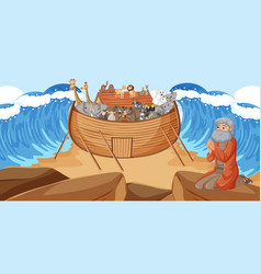 Moses Praying On Rock Noahs Ark In Parted Sea