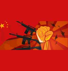 China Retro Style War Propaganda Hand Fist