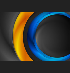 High Contrast Blue Orange Abstract Circles