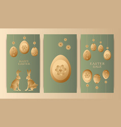 Set Of Story Templates Postcards Easter Theme