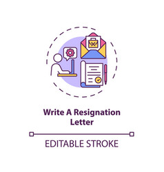 Write A Resignation Letter Concept Icon