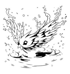 A Flying Seagull In Water With Splashes