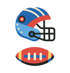 American Football Helmet And Ball Icons