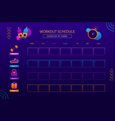 Gradient Workout Routine Schedule Template