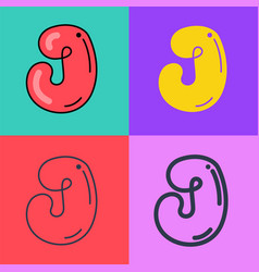 Letter J Logo Funny Bold Childish Style Font