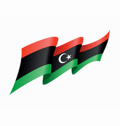 Libyan Flag Wavy Abstract Background