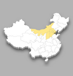 North Region Location Within China Map