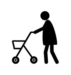 Old Woman Walking With Rollator