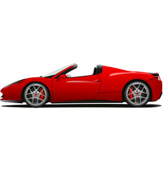 Red Car Cabriolet On Road 3d