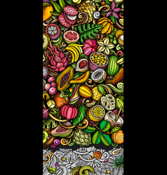 Cartoon Doodle Tropical Fruits Banner