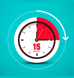 Fifteen 15 Minutes Time Symbol Analog Clock Icon