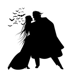 Silhouette Of Romantic And Victorian Couple