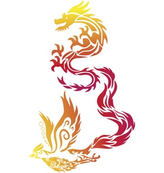 Flying Dragon Phoenix Chinese Style Paper Cut