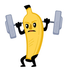 Bodybuilding Banana Using Gym Equipment Growing