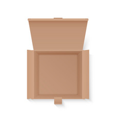 Cardboard Box Of Square Shape With Open Lid Empty