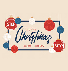 Christmas Road Stop Sign Sale Card Merry