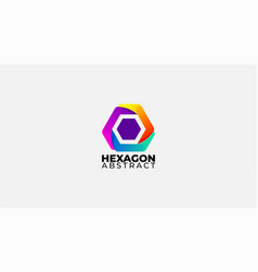 Gradient Hexagon Logo Design Template