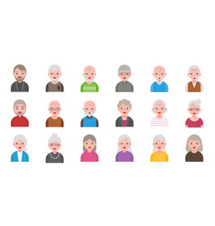 Older People Isolated On White Background In Flat