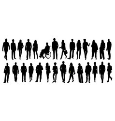 Set Of Diverse Business People Standing Walking