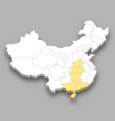 South Central Region Location Within China Map