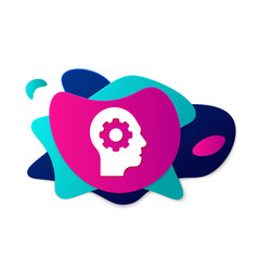 Color Human Head With Gear Inside Icon Isolated