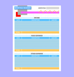 Monthly Budget Planner Made In Flat Style