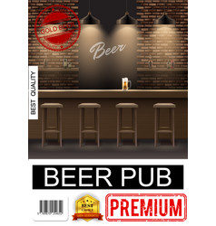 Realistic Pub Interior Poster