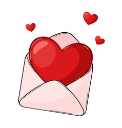 Red Hearts In Pink Envelope