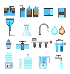 Water Filtration Flat Icons