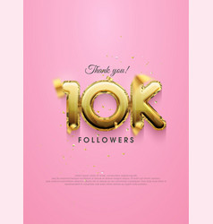 10k Followers Design With Luxury Gold Numbers