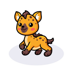 Cute Happy Baby Hyena Cartoon